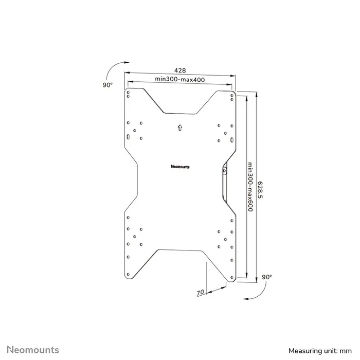 Neomounts WL85-515BL16 Soporte de Pared Rotatorio para Samsung Flip 55-75 pulgadas