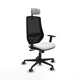 PIQUERAS Y CRESPO Silla de oficina Mardos con mecanismo Sincro, Blanco y Negro