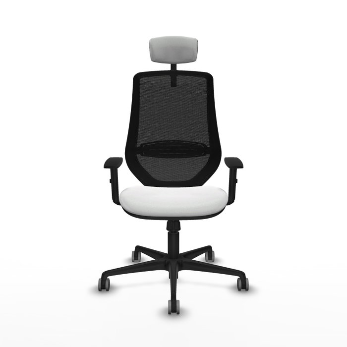 PIQUERAS Y CRESPO Silla de oficina Mardos con mecanismo Sincro, Blanco y Negro