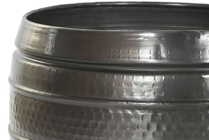 DKD Home Decor Set de 3 Maceteros de Aluminio Gris Brillante 40x40x40,5 cm