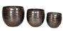DKD Home Decor Set de 3 Maceteros de Aluminio Gris Brillante 40x40x40,5 cm