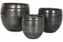 DKD Home Decor Set de 3 Maceteros de Aluminio Gris Brillante 40x40x40,5 cm