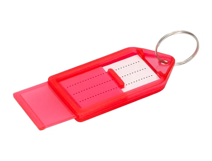 Q-connect Llavero Portaetiquetas Premium Rojo Caja de 40 Unidades