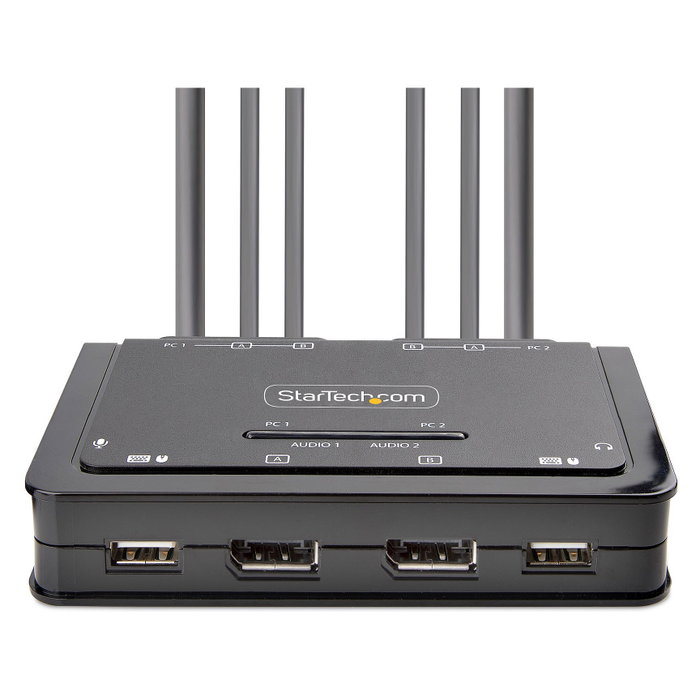 StarTech Switch KVM de 2 puertos con 2 monitores DisplayPort