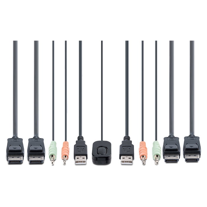 StarTech Switch KVM de 2 puertos con 2 monitores DisplayPort