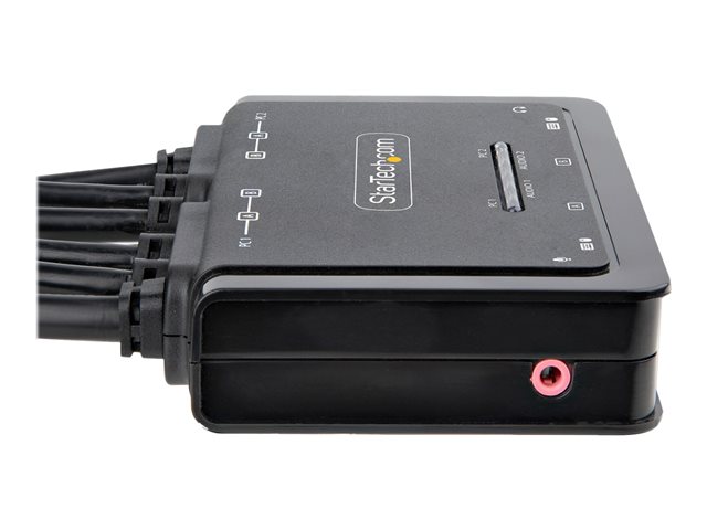 StarTech.com C2-DD46-UA2-CBL-KVM Interruptor KVM de 2 puertos para doble monitor DisplayPort 4K 60Hz