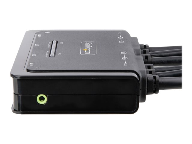 StarTech.com C2-DD46-UA2-CBL-KVM Interruptor KVM de 2 puertos para doble monitor DisplayPort 4K 60Hz