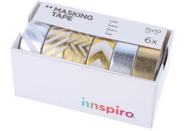 Innspiro Set 6 cintas masking tape Washi foil Serie 2 metal