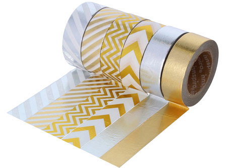 Innspiro Set 6 cintas masking tape Washi foil Serie 2 metal