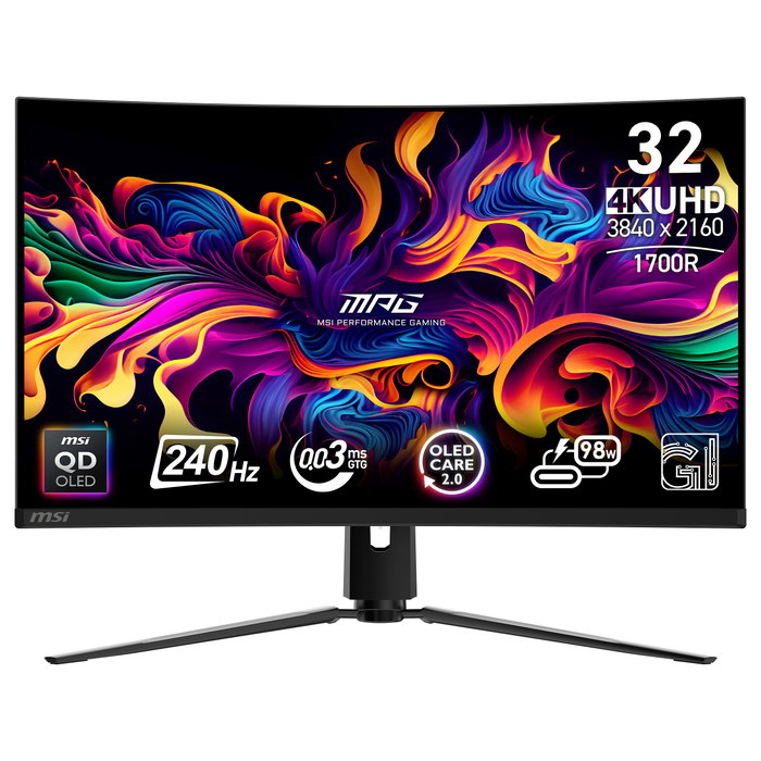 MSI MPG 321CURX QD-OLED Monitor Gaming 31,5 pulgadas 4K 240 Hz