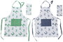 DKD Home Decor Delantal Mediterraneo Verde Azul Poliéster Algodón 0.5 x 80 x 60 cm Set de 2 (4 Unidades)