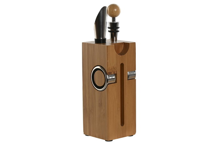 DKD Home Decor VINO SET 7 BAMBU INOX 6X6X22 NATURAL