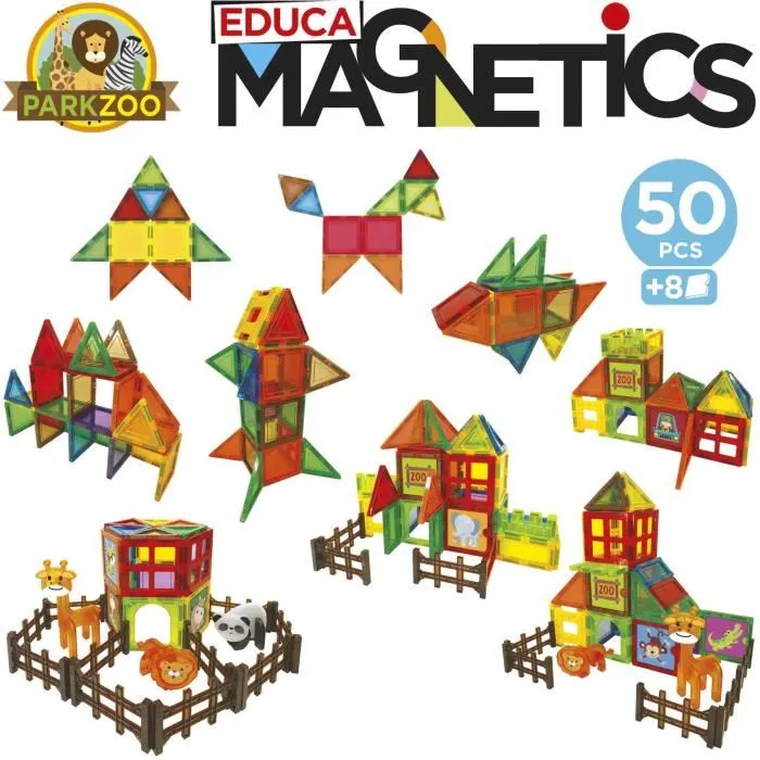 Educa Magnetics Zoo Park Juego de Construcción Magnético 50 Piezas para +3 Años EDU8412668202702