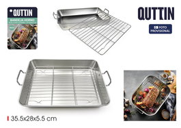 Quttin Bandeja para Horno de Acero con Grill 35.5 x 28 cm (12 Unidades)