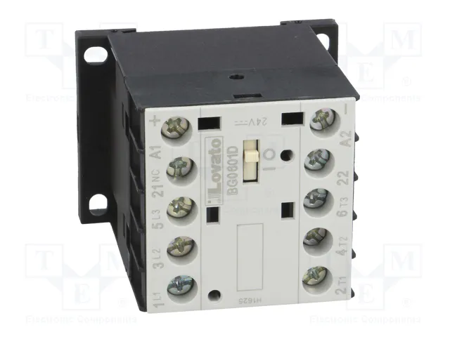 LOVATO ELECTRIC Contactor BG 3-polar 6A 24VDC NC