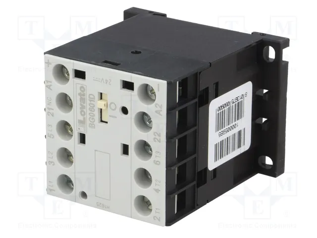 LOVATO ELECTRIC Contactor BG 3-polar 6A 24VDC NC