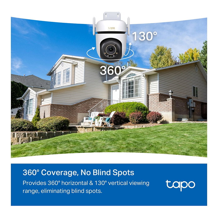 TP-Link Tapo C530WS(EU) Cámara Wi-Fi de Seguridad Exterior con Rotación Pan/Tilt, 2K