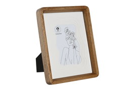 DKD Home Decor Marco de Fotos de Acacia y Cristal Marrón 10x15 cm