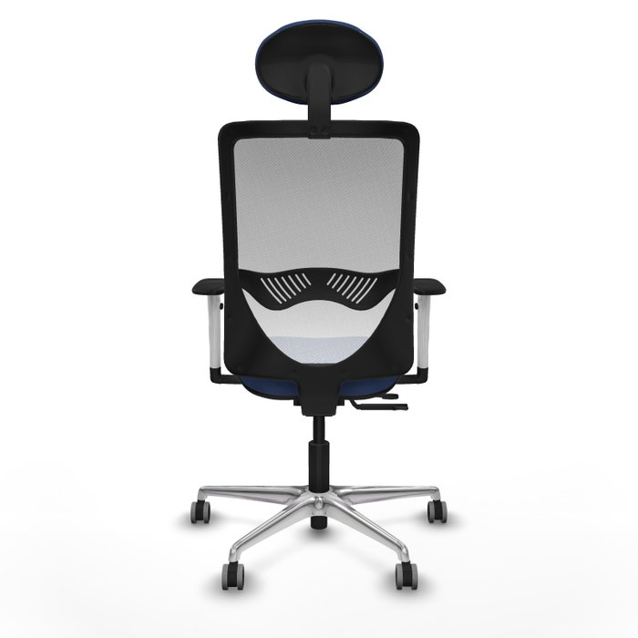 PIQUERAS Y CRESPO Silla de oficina Zulema con mecanismo Sincro/Traslack, Azul marino y Blanco