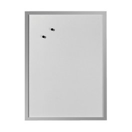 Herlitz Pizarra magnética y blanca 40x60 cm con marco de madera plata