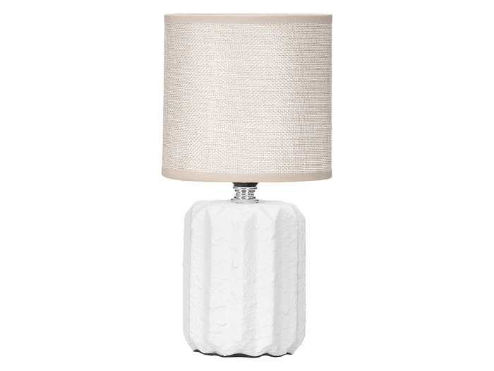 Giftdecor Lampara Sobremesa Rayas Blanca 13x27x13cm (Set de 12)