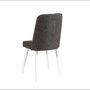 Hanah Home Silla Escandinava Wht-Ant. de Lino y Patas de Madera Color Blanco y Antracita 47x46x89 cm