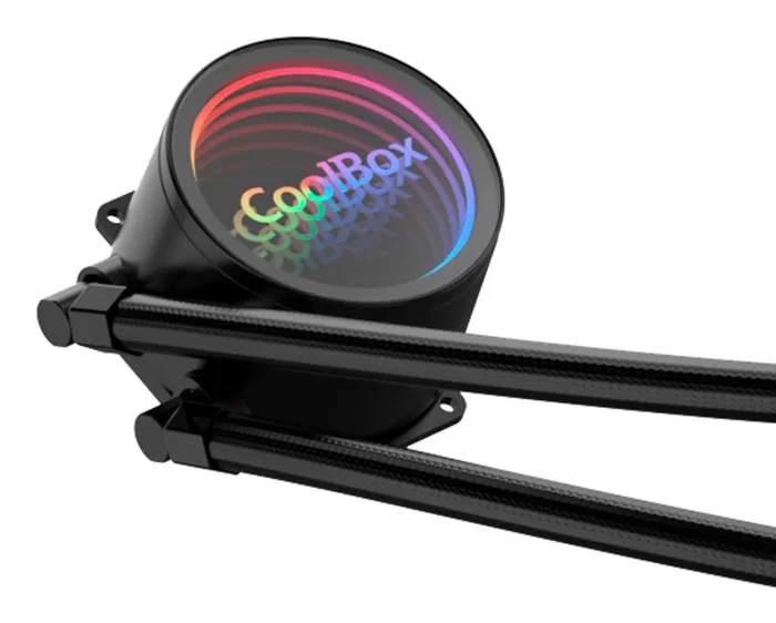 Coolbox CoolBox Infinite Liquid 240 ARGB - Kit refrigeración líquida CPU AIO 240mm Negro - Compatible con Intel LGA1700/1200 y AMD AM5/AM4 - TDP 250W - 2 Ventiladores ARGB 120mm PWM