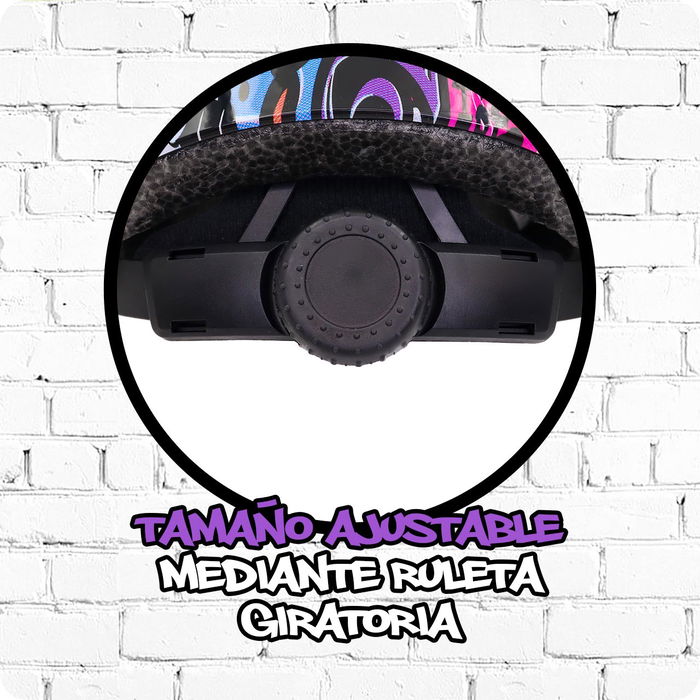 Deqube Casco 50-54Cm Grafiti para Niños 3-8 Años