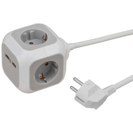 Brennenstuhl ALEA-Power Cubo de Enchufes con 4 Tomas y 2 USB-A