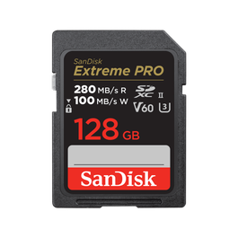 SanDisk SDSDXEP-128G-GN4IN 128 GB SDXC UHS-II Clase 10, Velocidad de Lectura 280 MB/s, Velocidad de Escritura 100 MB/s