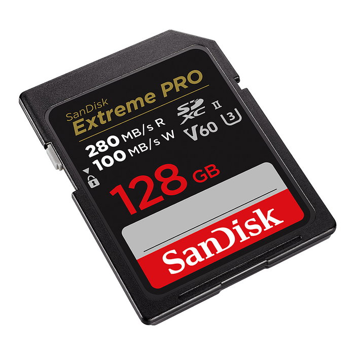 Sandisk SDSDXEP-128G-GN4IN Tarjeta de Memoria SDXC PRO 128GB V60 UHS-II, Velocidad de Lectura 280 MB/s, Escritura 100 MB/s