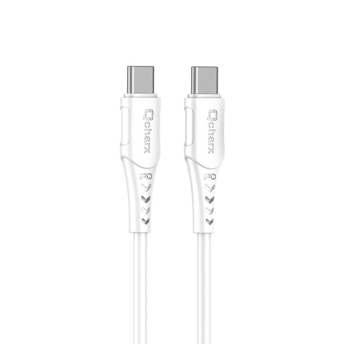 Qcharx international Cable Tipo C a Tipo C Carga Rápida 60W PVC Blanco 1m Transferencia de Datos USB Qcharx international Cable Tipo C a Tipo C Carga Rápida 60W PVC Blanco 1m Transferencia de Datos USB