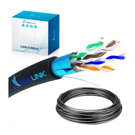 Extralink Cable de red Cat5e F/UTP Outdoor 50m Negro