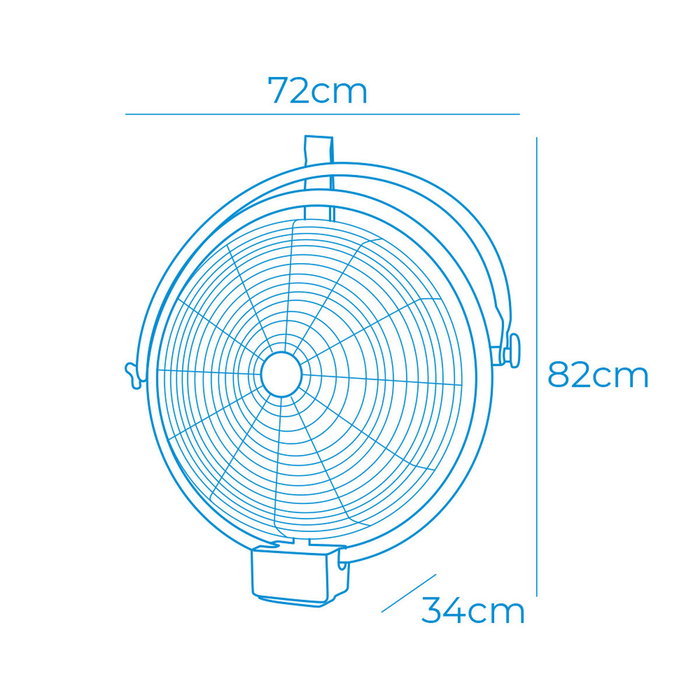 Edm Ventilador industrial de pared/techo de 120W con aspas de 50 cm en negro Edm Ventilador industrial de pared/techo de 120W con aspas de 50 cm en negro