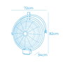 Edm Ventilador industrial de pared/techo de 120W con aspas de 50 cm en negro