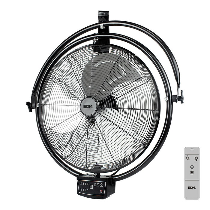 Edm Ventilador industrial de pared/techo de 120W con aspas de 50 cm en negro Edm Ventilador industrial de pared/techo de 120W con aspas de 50 cm en negro