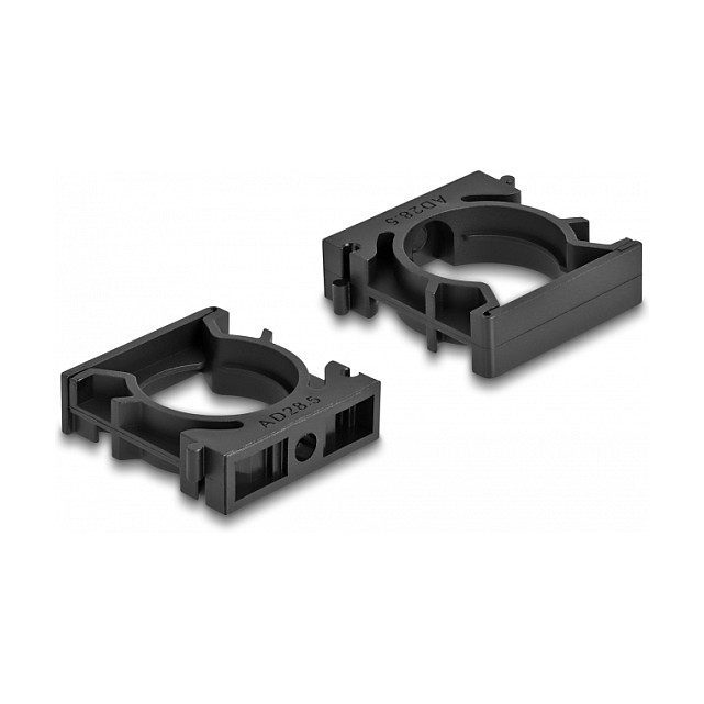 DeLOCK Soporte para funda de cable con clip de bloqueo 28,5 mm, 4 piezas, negro
