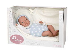 Muñecas Arias Muñeca Reborn Ian 40 cm Azul con Manta