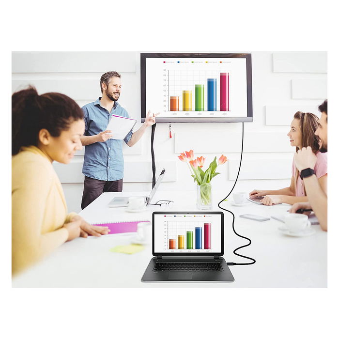 EQUIP Cable DisplayPort 2.1 119272, 2 metros, 16K/60Hz, 40Gbps, HDCP, HDR, DisplayPort Macho a Macho