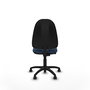 Silla de oficina Algarra con mecanismo Contacto permanente básico tapizada con Similpiel color Azul marino. Equipada con Base poliamida negra, Sin brazos y Ruedas de parqué