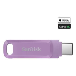 SanDisk Ultra Dual Drive Go USB-C 512 GB - Memoria Flash USB 3.2 con Conector Giratorio, Color Lavanda