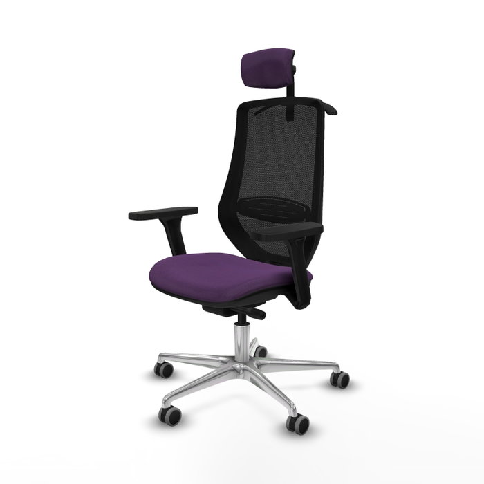 PIQUERAS Y CRESPO Silla de oficina Mardos con mecanismo Sincro/Traslack, Morado y Negro