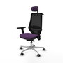 PIQUERAS Y CRESPO Silla de oficina Mardos con mecanismo Sincro/Traslack, Morado y Negro
