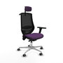 PIQUERAS Y CRESPO Silla de oficina Mardos con mecanismo Sincro/Traslack, Morado y Negro