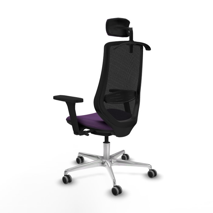 PIQUERAS Y CRESPO Silla de oficina Mardos con mecanismo Sincro/Traslack, Morado y Negro