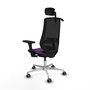 PIQUERAS Y CRESPO Silla de oficina Mardos con mecanismo Sincro/Traslack, Morado y Negro