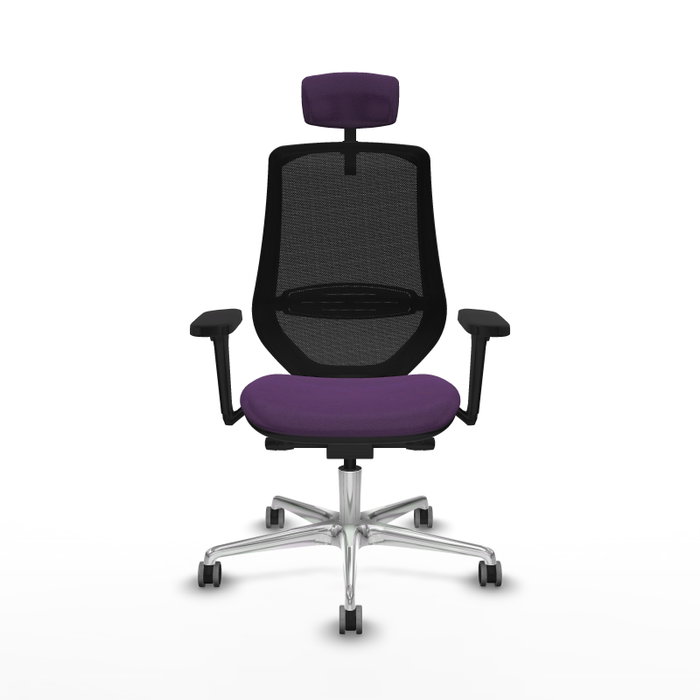 PIQUERAS Y CRESPO Silla de oficina Mardos con mecanismo Sincro/Traslack, Morado y Negro