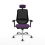 PIQUERAS Y CRESPO Silla de oficina Mardos con mecanismo Sincro/Traslack, Morado y Negro
