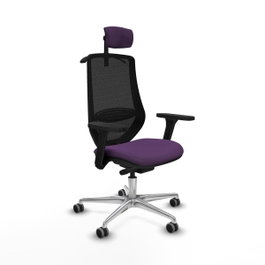 PIQUERAS Y CRESPO Silla de oficina Mardos con mecanismo Sincro/Traslack, Morado y Negro