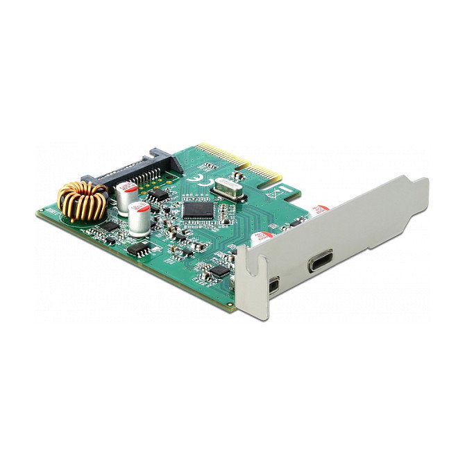DeLOCK 90397 Tarjeta PCI Express USB 3.2 Gen 1 con 2 Puertos Internos y 2 Externos, Factor de Forma Perfil Bajo